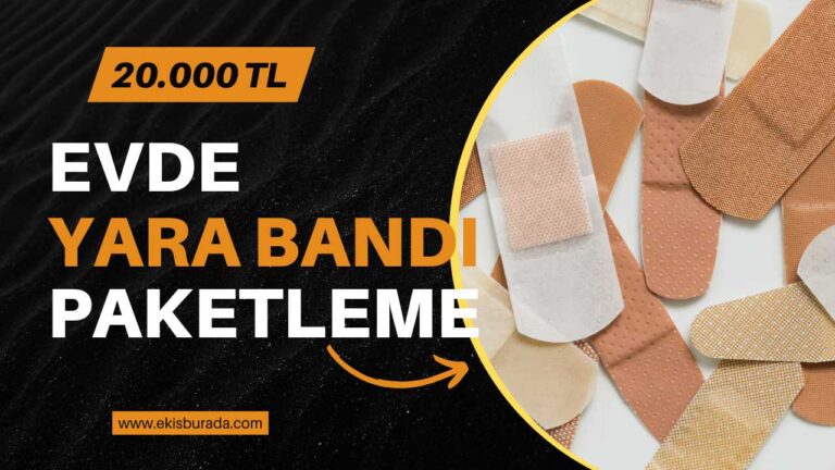Evde yara bandı paketleme işi